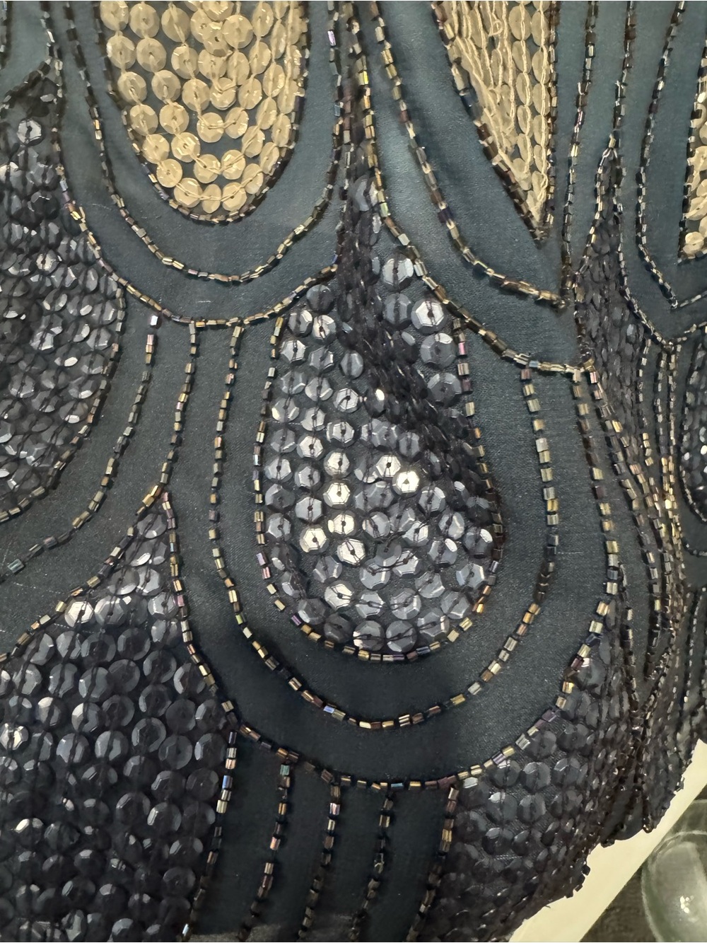 Embellished Ombre Halter Sequin Top - Navy to White - Picture 12 of 12